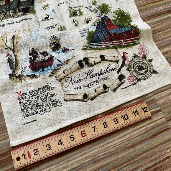 New Hampshire Landmarks Kitchen Towel Dish Cloth 16x27" RD Batchelder Kay-Dee - Picture 2 of 3